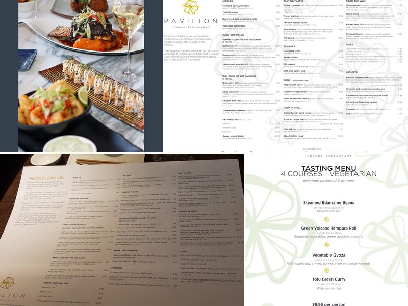 Pavilion Restaurant Menu