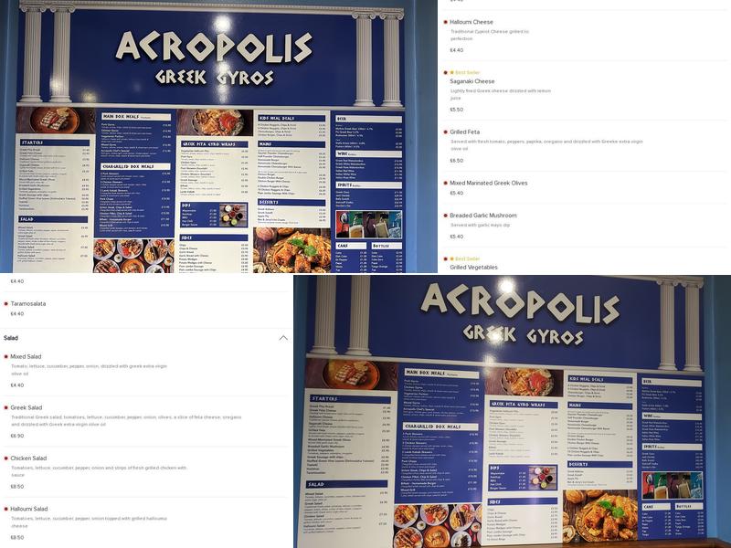 Acropolis Greek Gyros Menu