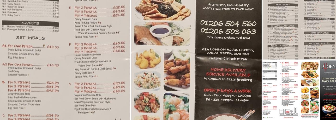 Phoenix Chinese Takeaway & Delivery Menu