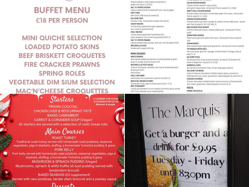 The Marquis Colchester Menu