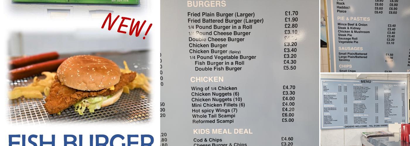 Harwich Rd Fish And Chips Menu