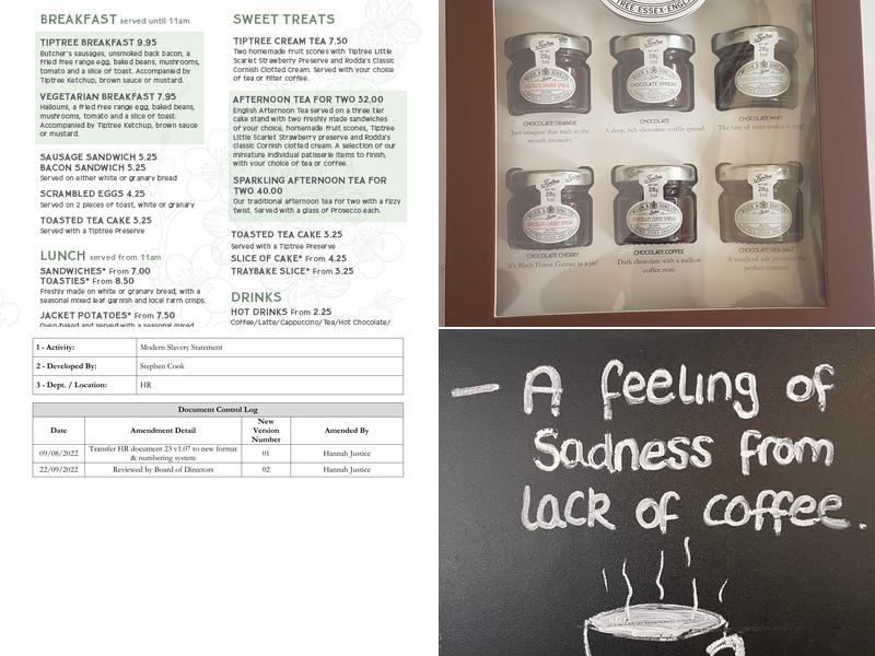 Essex Rose Tea Room Dedham Menu