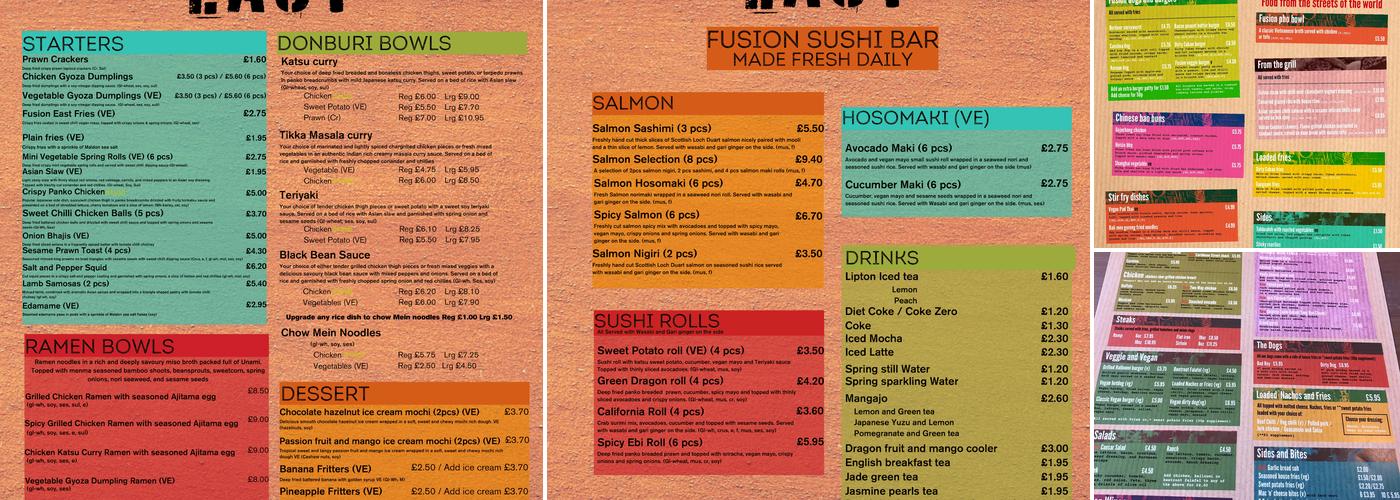 Fusion Grill Menu