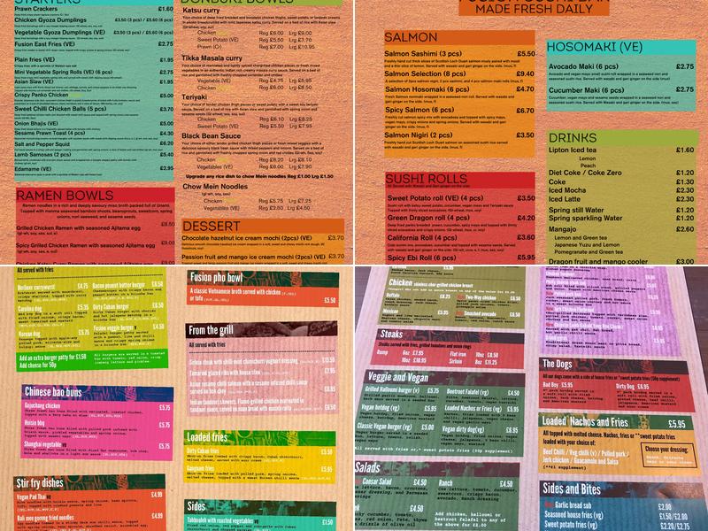 Fusion Grill Menu