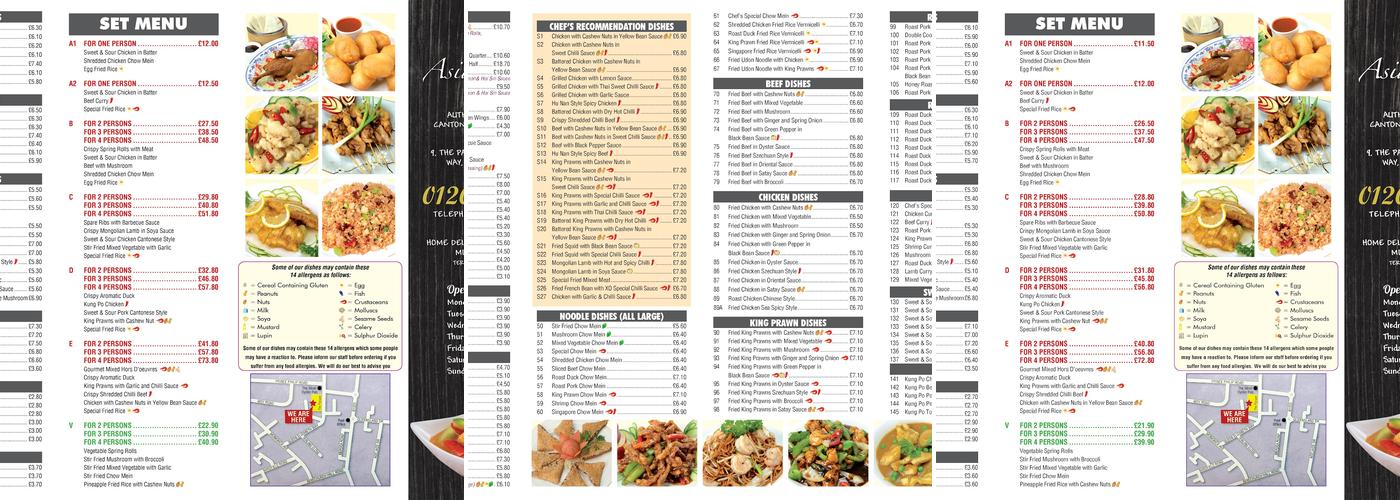 New Asia Delight Menu