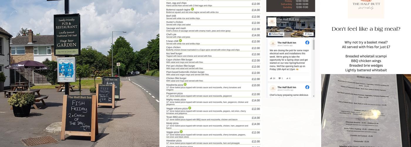 The Half Butt Inn Menu