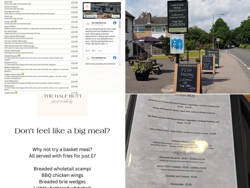 The Half Butt Inn Menu