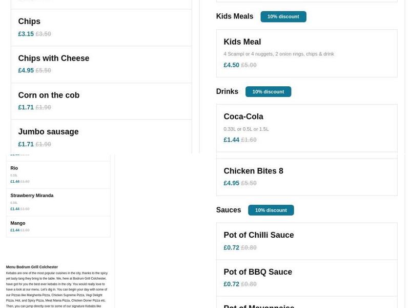 Bodrum Kebab House Menu