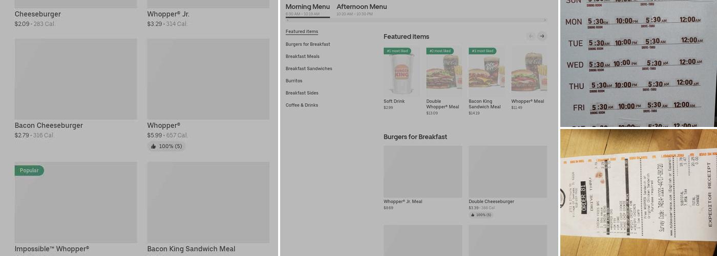 Burger King Menu