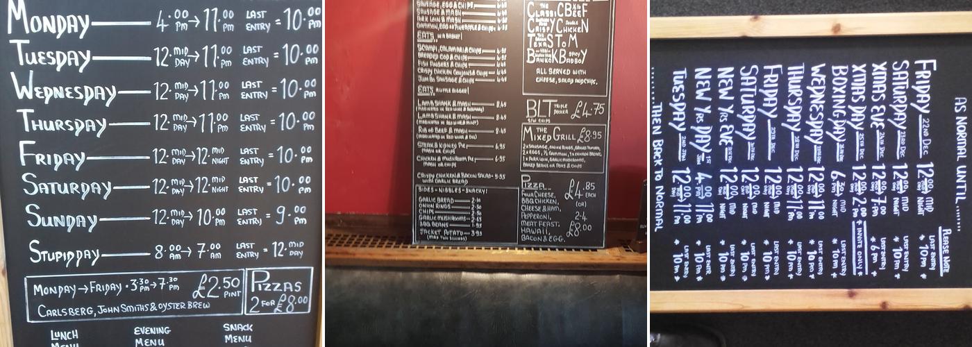 The Silver Oyster Menu