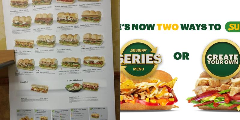 Subway Menu