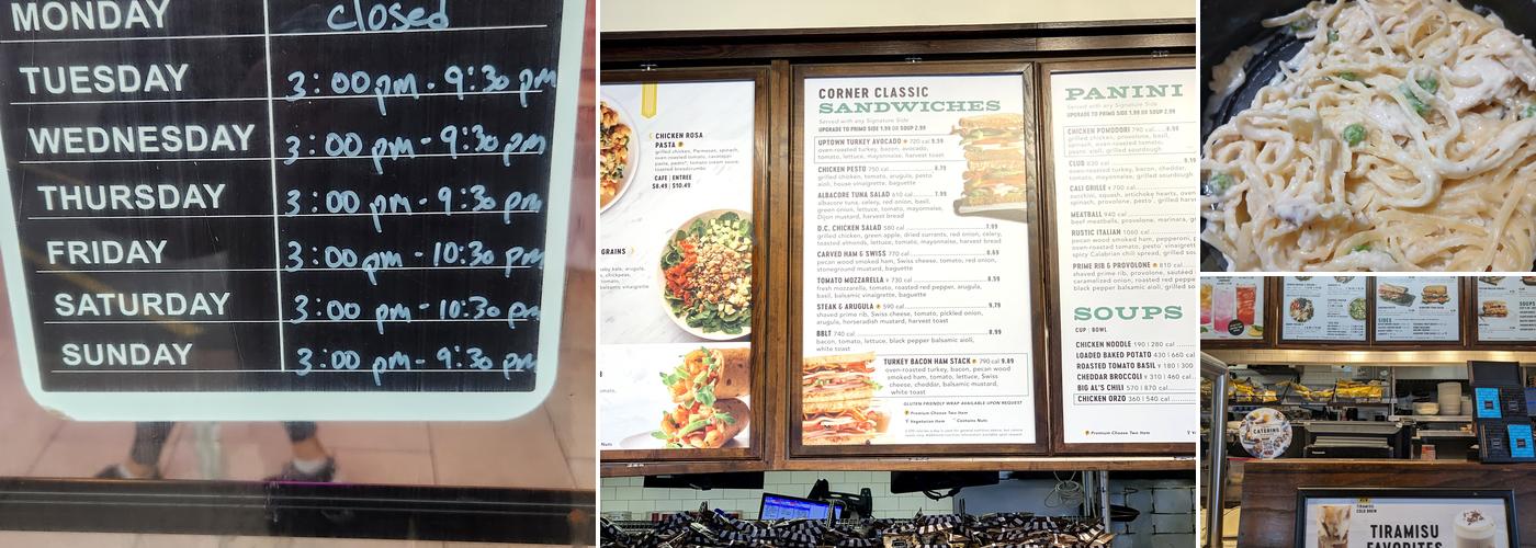 Corner Bakery Menu