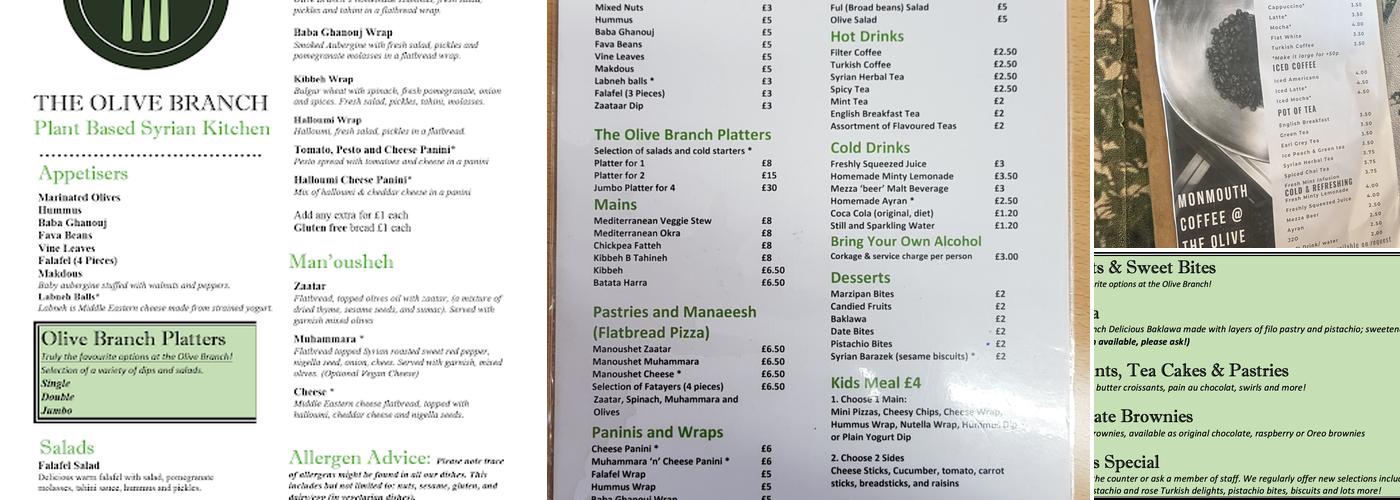 The Olive Branch Menu