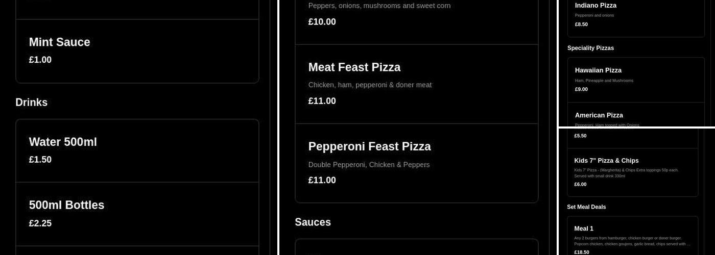 Spice Spot Portstewart Menu