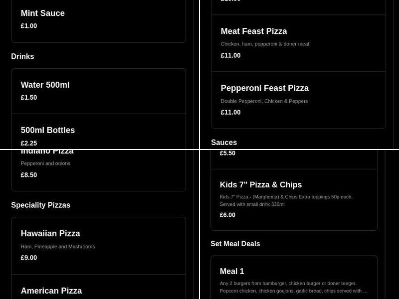 Spice Spot Portstewart Menu