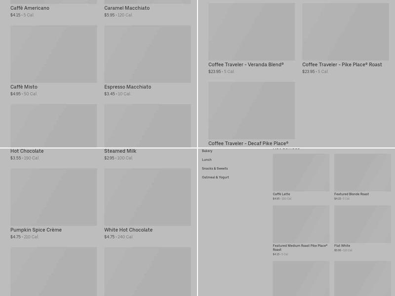 Starbucks Menu