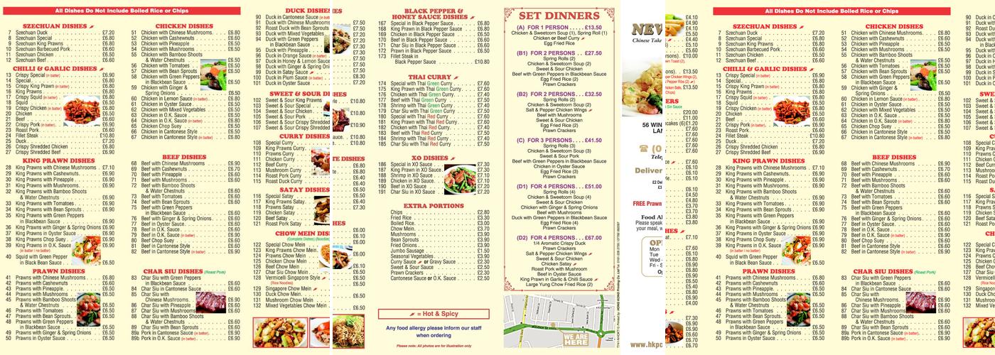Ho King - Peking and Cantonese Takeaway Menu
