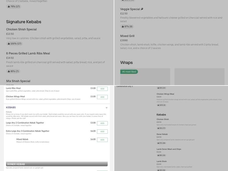 Shish & Grill - Colney Menu