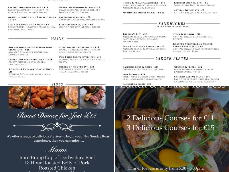 The Nevile Arms Menu