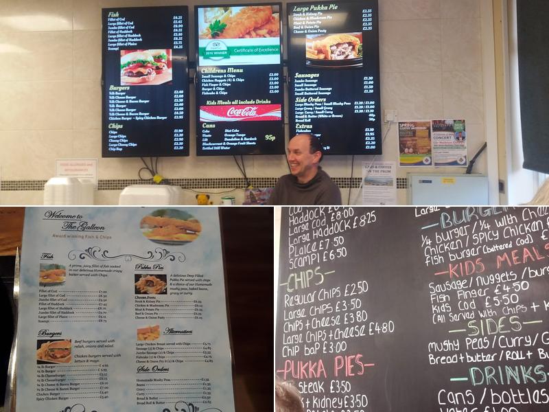 The Galleon Fish and Chip Shop Menu