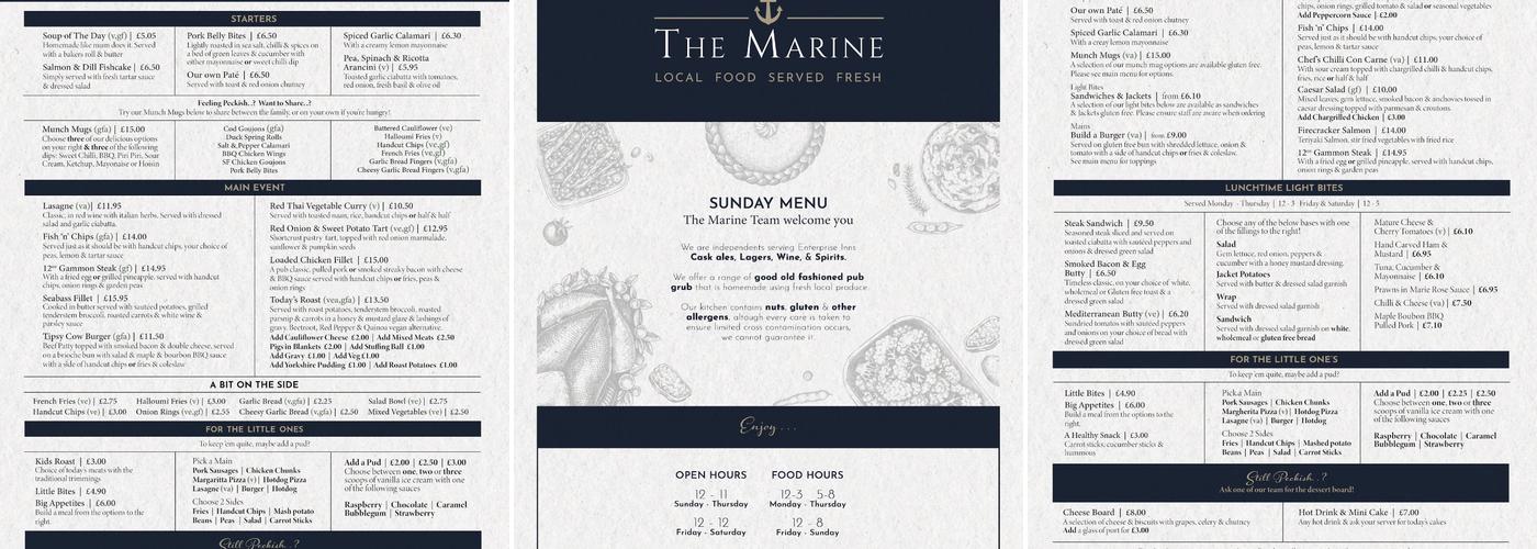 The Marine Menu