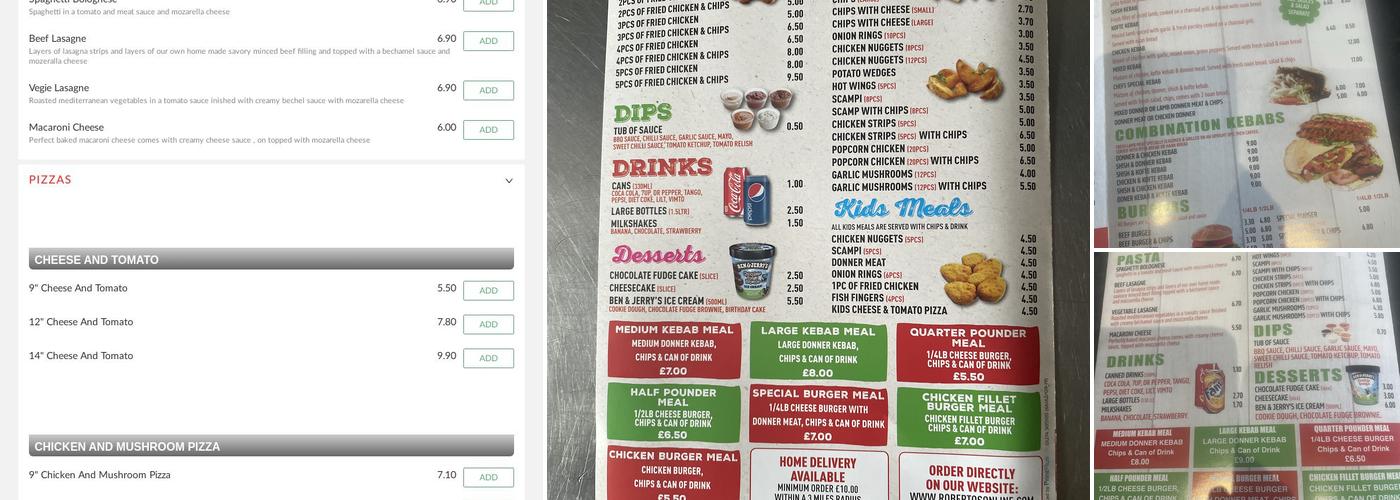 CheekyBay PIzza Pasta Menu