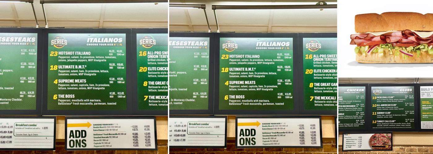 Subway Menu
