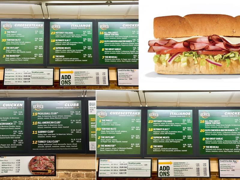 Subway Menu
