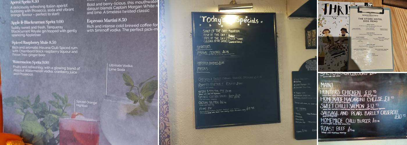 The Stork Hotel Menu