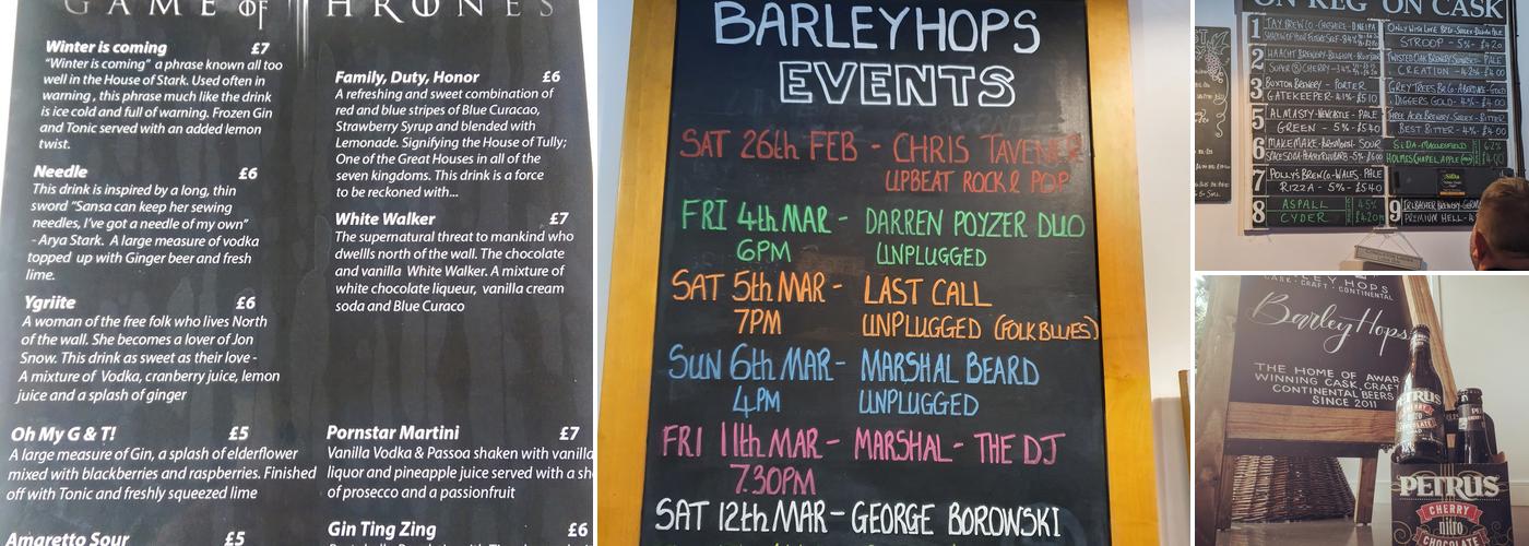Barleyhops Menu