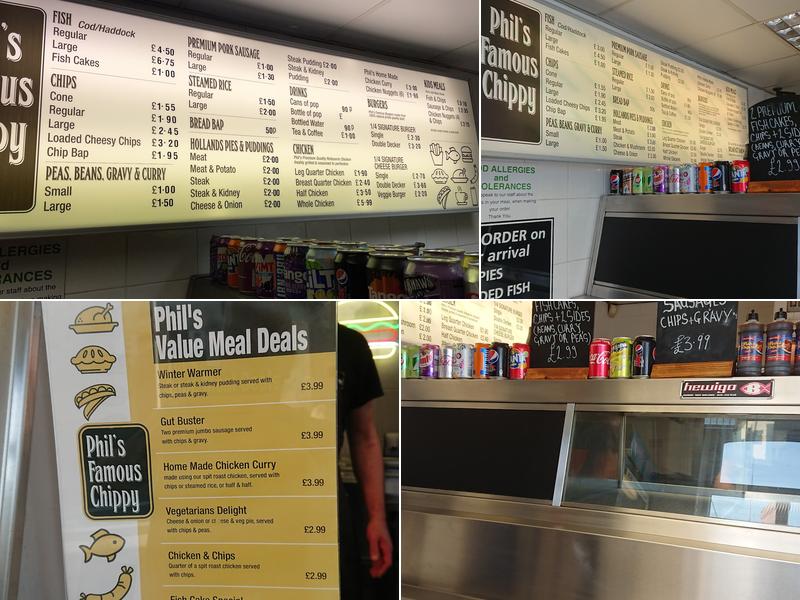 Phil's Famous Chippy Menu