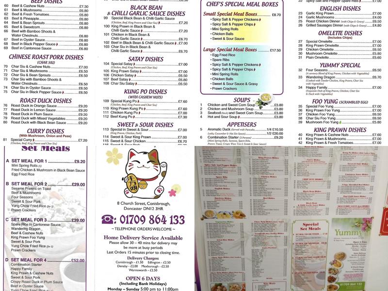 Yummy Chinese Take Away Menu