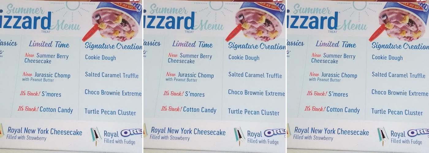 Dairy Queen Menu