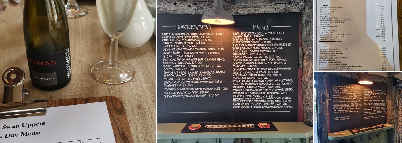 The Old Swan Uppers Menu