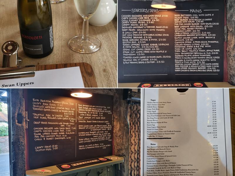 The Old Swan Uppers Menu