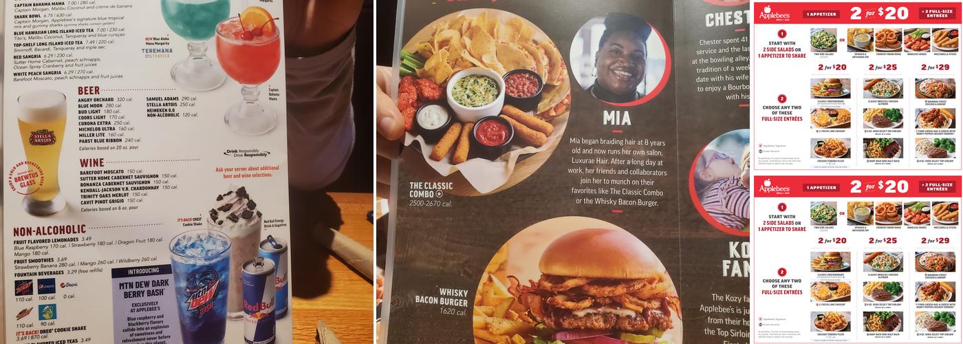 Applebee's Grill + Bar Menu