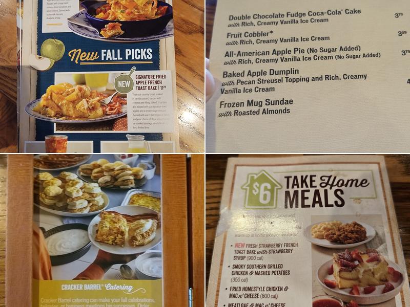 Cracker Barrel Old Country Store Menu