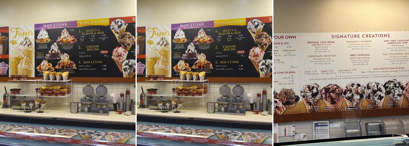 Cold Stone Creamery Menu