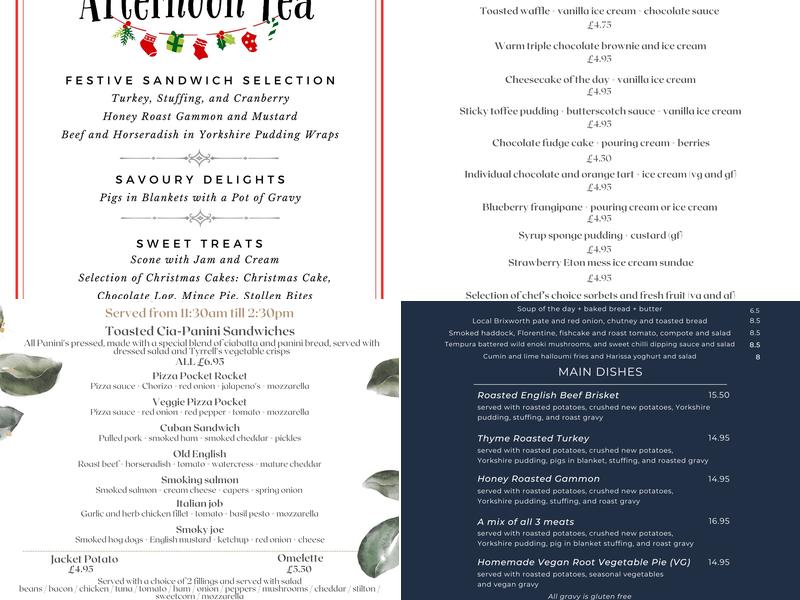 The White Hart - Corby Menu