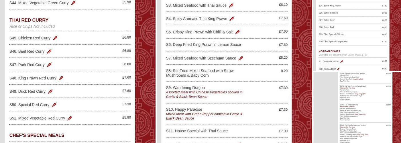 New Choi's Chinese Takeaway Menu