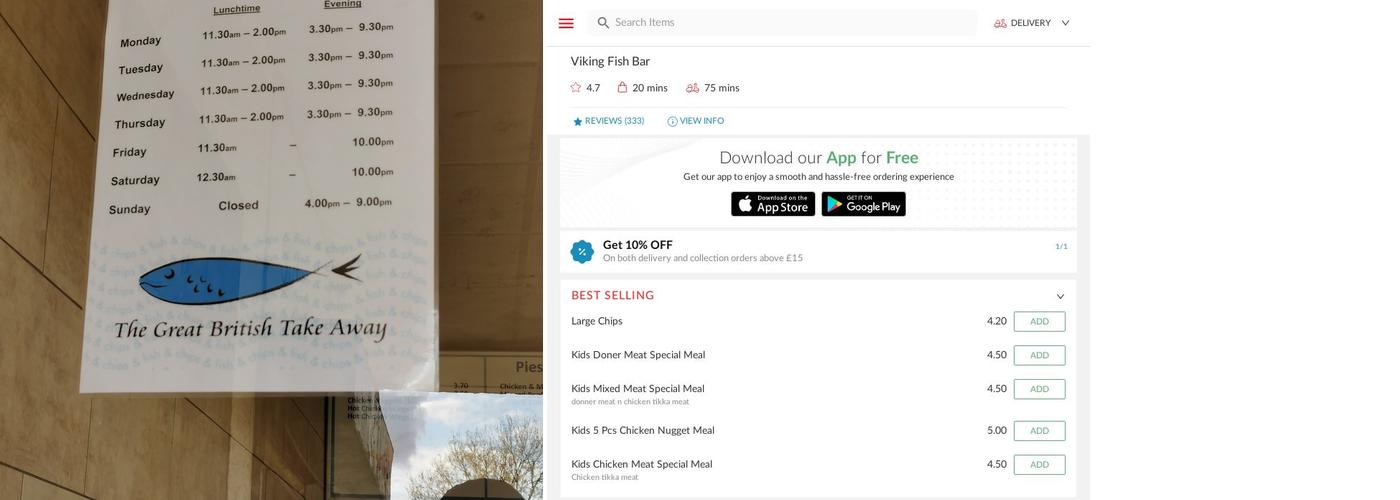 Viking Fish Bar Menu