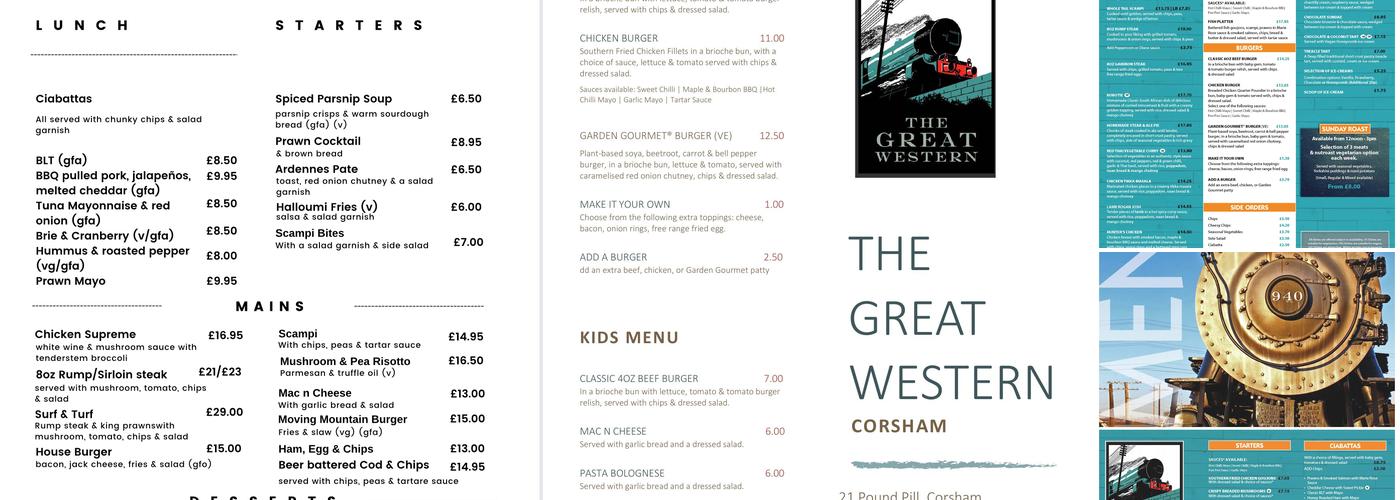 The Great Western Menu