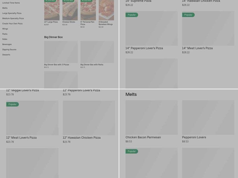 Pizza Hut Menu