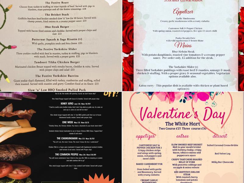 The White Hart Corsley Menu