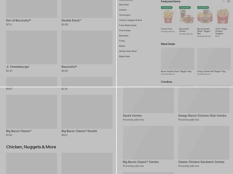 Wendy's Menu