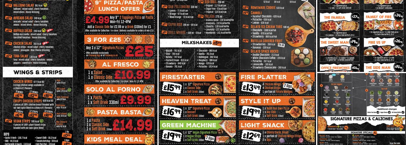 Fireaway Coulsdon Menu