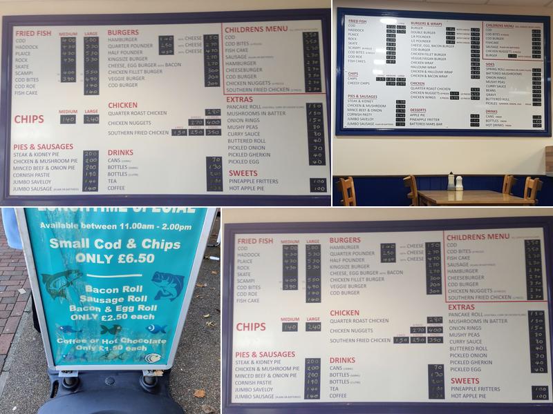 Danny's Traditional Fish & Chips Menu