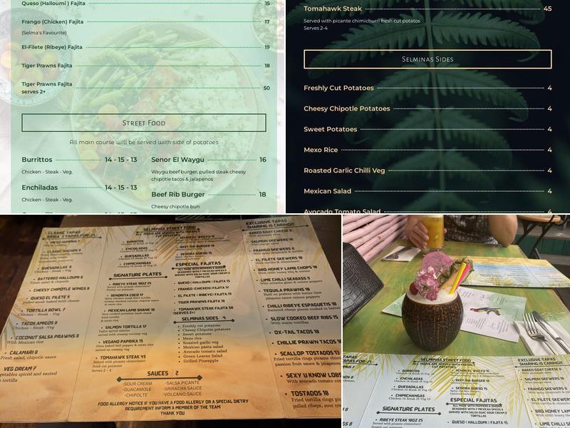 Selminas Restaurant & Bar Menu