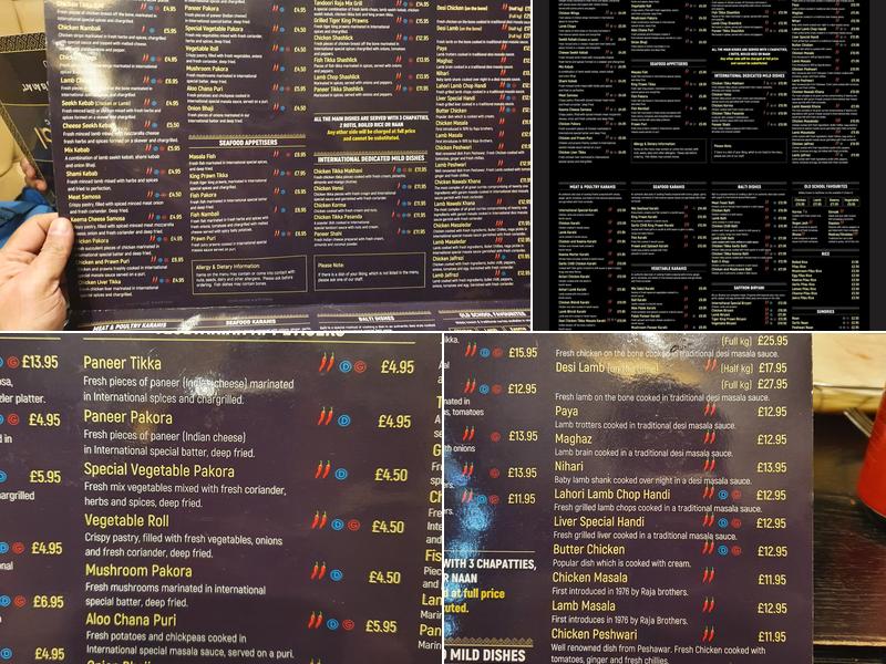 International Restaurant Bradford Menu