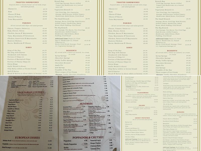 The Queen's Head Menu